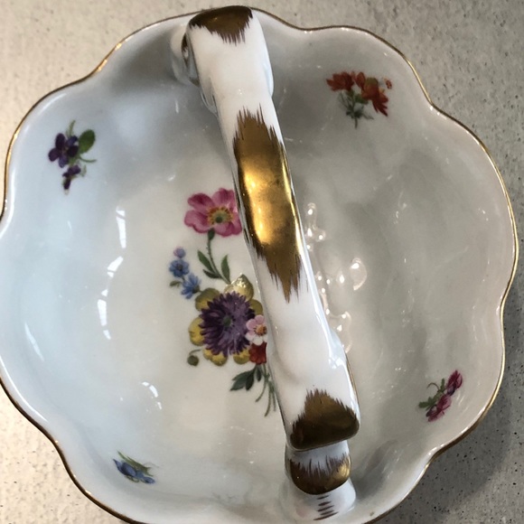 ELIOS Pink Candy dish w/handle /floral/elegant - Picture 6 of 10